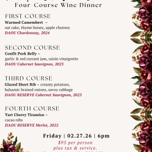 4 Course Wine Dinner